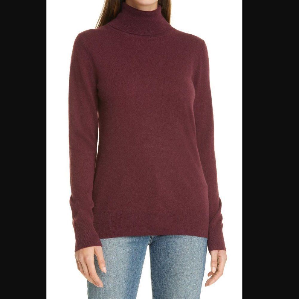 Women's Nordstrom Signature Slit Cuff Cashmere Turtleneck Sweater, Size X-Small‎
